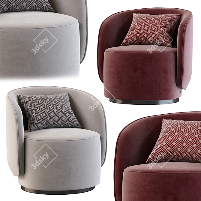 Fendi Casa Annabelle Armchair: Sleek & Elegant 3D model image 3