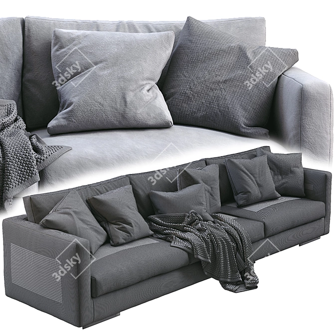 Elegant Flexform Magnum Sofa 3D model image 5