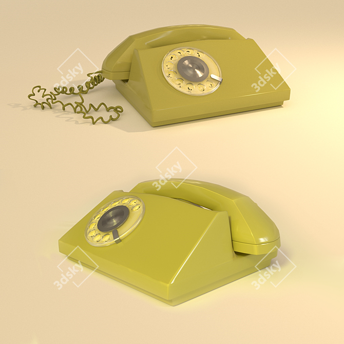 Vintage Mobile Phone 3D model image 1