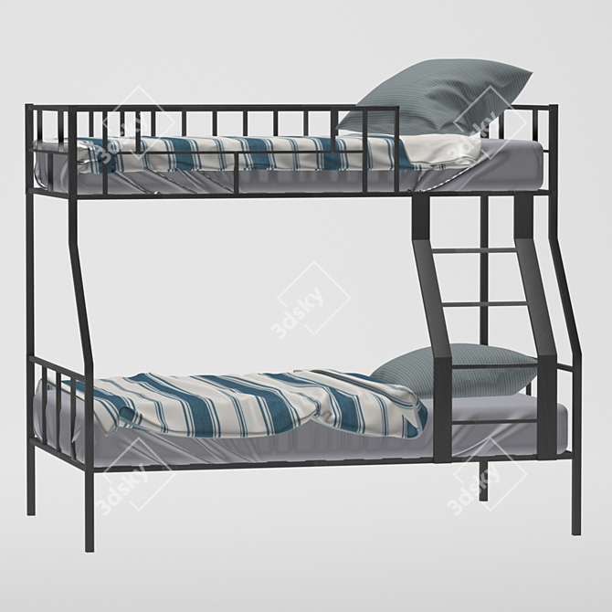 Barcelona Metal Bunk Bed 3D model image 1