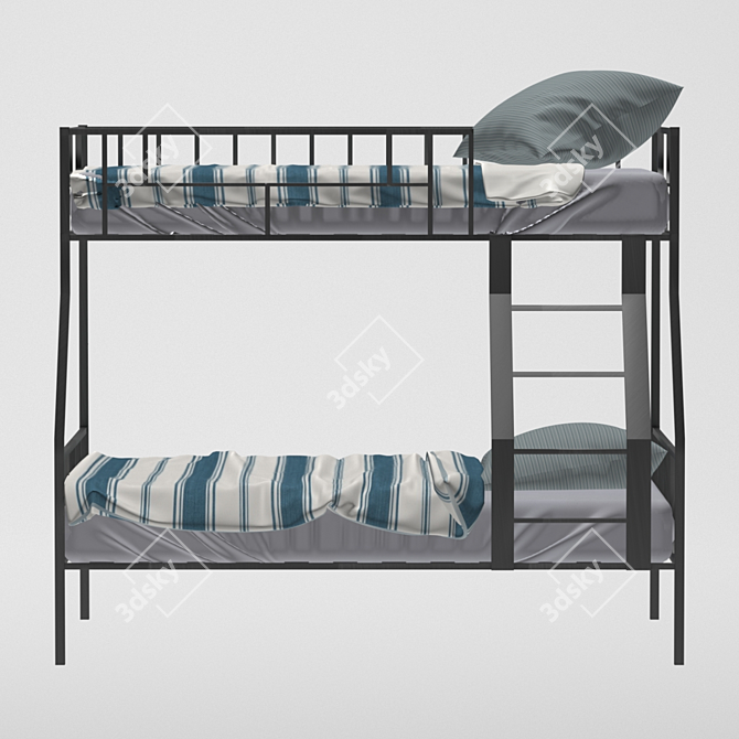 Barcelona Metal Bunk Bed 3D model image 2