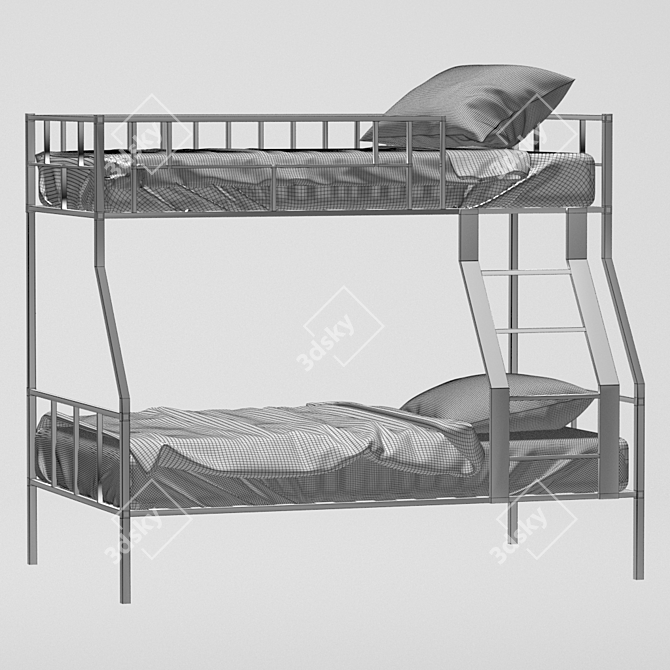 Barcelona Metal Bunk Bed 3D model image 4