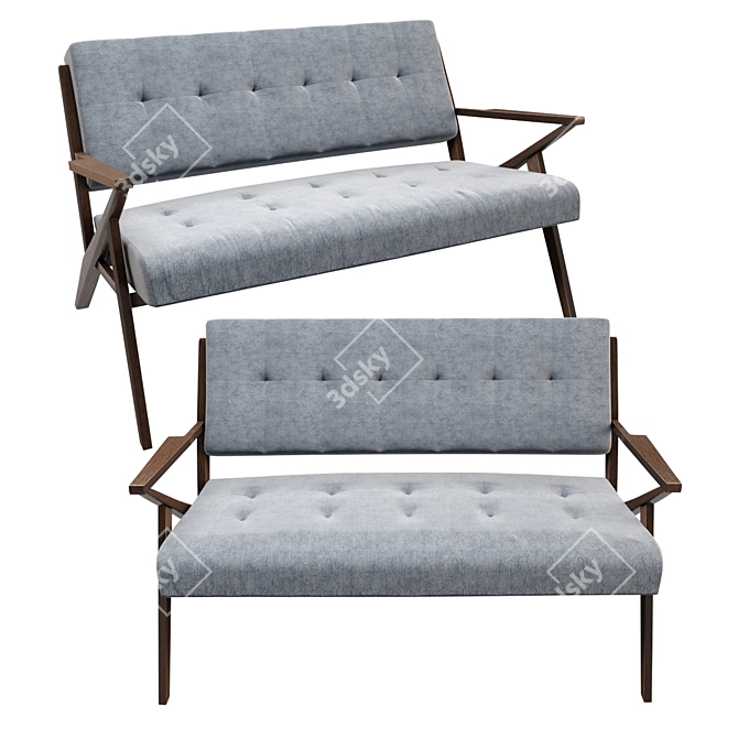 Modern Living Loveseat: Stylish and Compact 3D model image 1