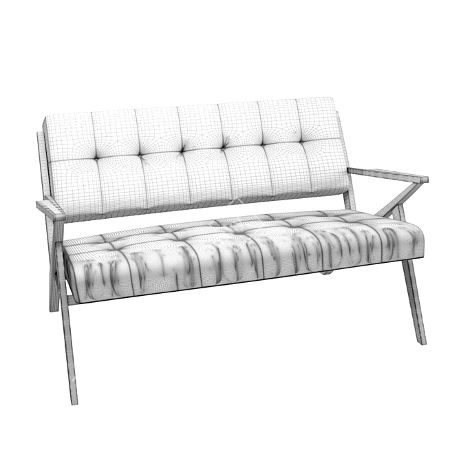 Modern Living Loveseat: Stylish and Compact 3D model image 2