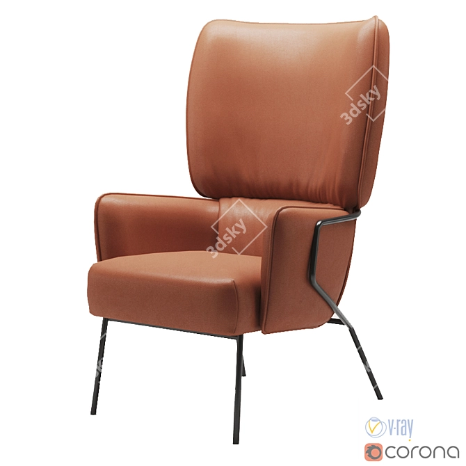 Elegance Redefined: Studio Twentyseven Cotton Armchair 3D model image 1