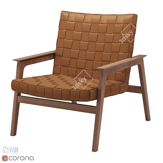 Elegant Rue Armchair: Superior Comfort & Style 3D model image 1