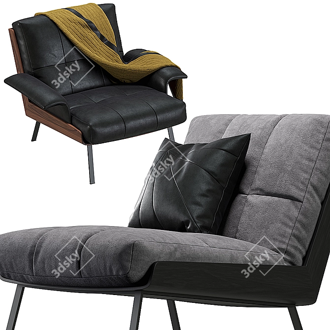 Contemporary Daiki Armchair: Minotti Design 3D model image 4