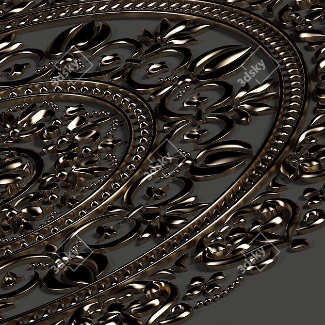 Ornamental Mandala Collection: 5 Exquisite 3D Designs 3D model image 1