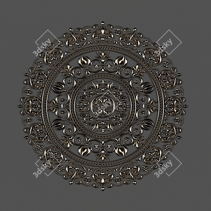 Ornamental Mandala Collection: 5 Exquisite 3D Designs 3D model image 2