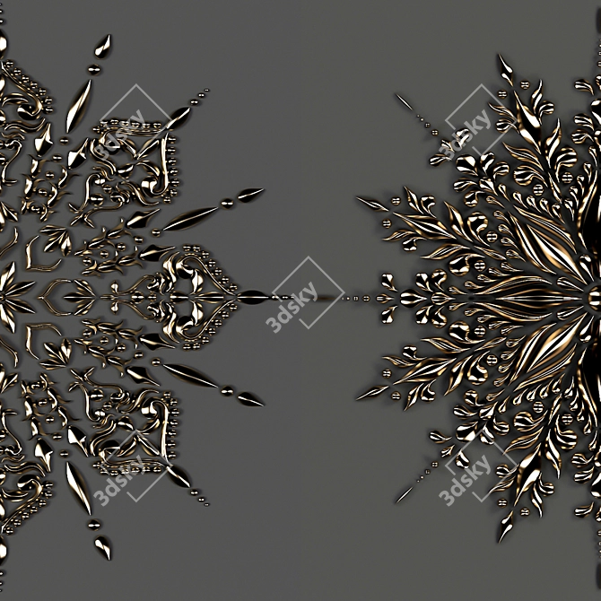 Ornamental Mandala Collection: 5 Exquisite 3D Designs 3D model image 3