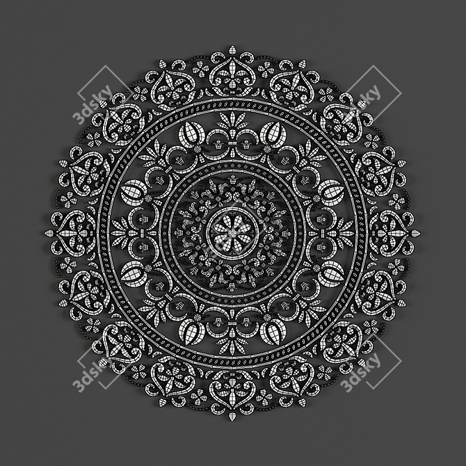 Ornamental Mandala Collection: 5 Exquisite 3D Designs 3D model image 5