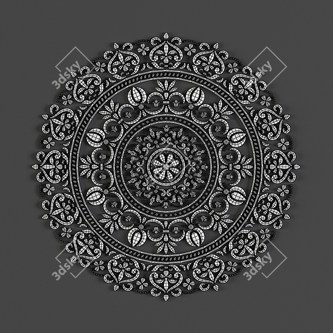 Ornamental Mandala Collection: 5 Exquisite 3D Designs 3D model image 10