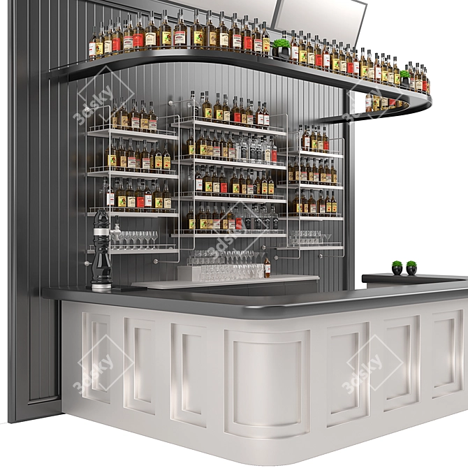 Title: Restaurant Bar Set 01 - Drinks & Shelves 3D model image 3