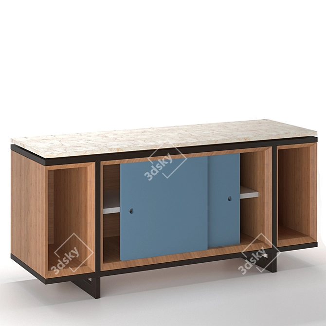 Sleek Wood Console Table, 150cm x 50cm 3D model image 1