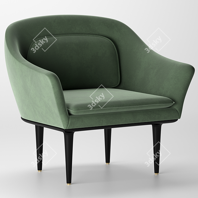 Elegant Armchair: High-Quality Comfort 3D model image 1