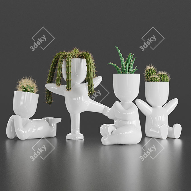 Desert Dreams Cacti Set 3D model image 1