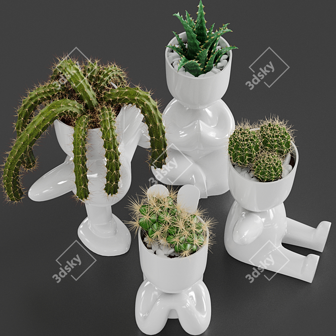 Desert Dreams Cacti Set 3D model image 4