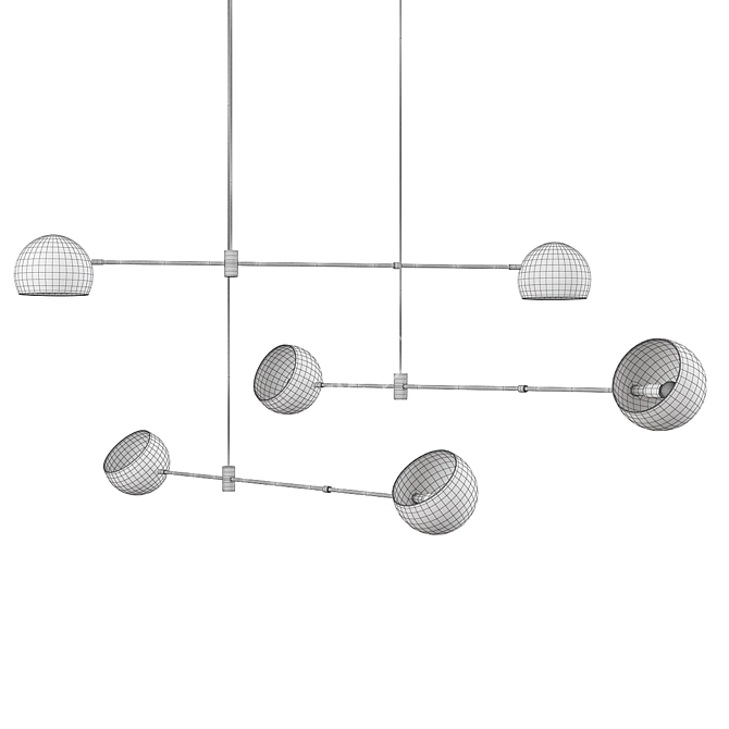 Elegant Acaba Pendant Light 3D model image 2