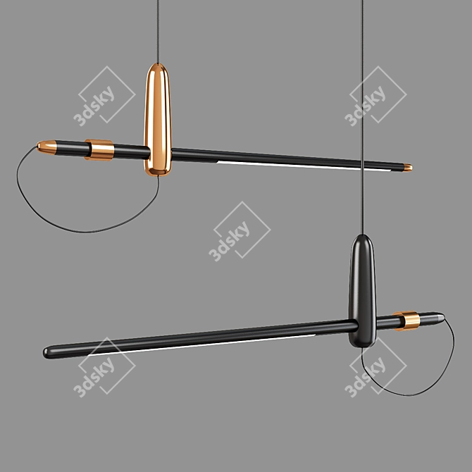 Industrial Rack Chandelier with Barker Inserts 3D model image 1