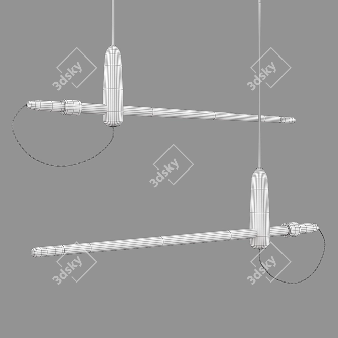 Industrial Rack Chandelier with Barker Inserts 3D model image 2