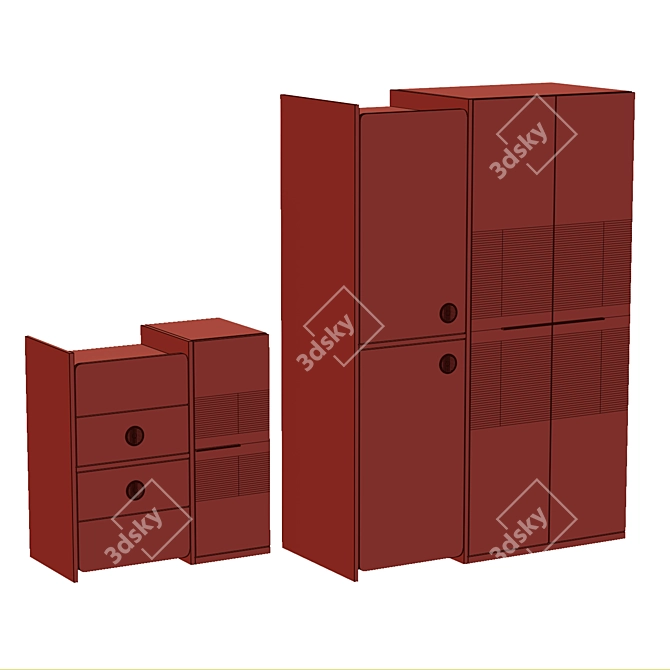 Forest Childroom Furniture Set 3D model image 5