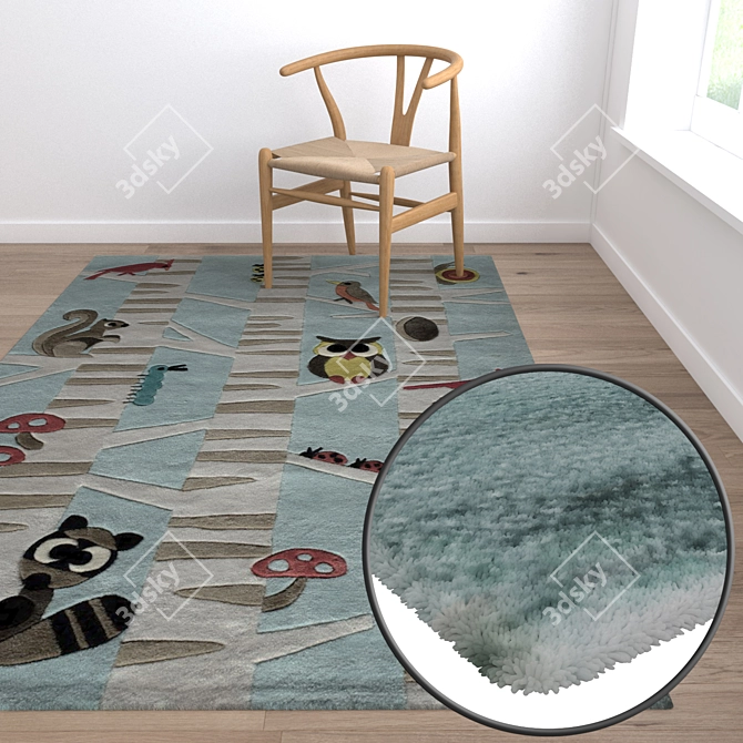 Title: Luxury Rug Set - Premium Textures! 3D model image 5