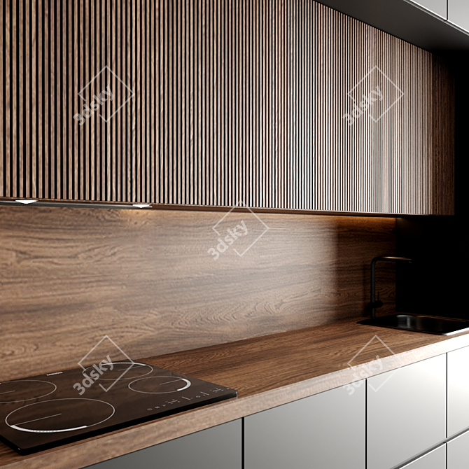 Modern Kitchen Design 3D Model 3D model image 3