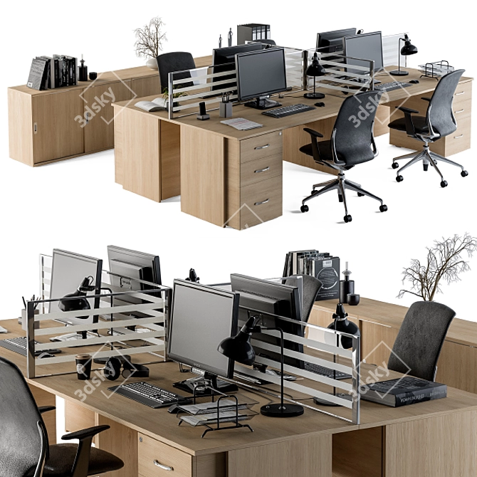 Modern Office Furniture Set 3D model image 2