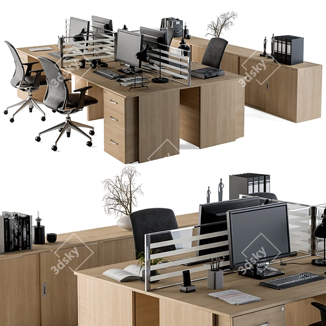 Modern Office Furniture Set 3D model image 3