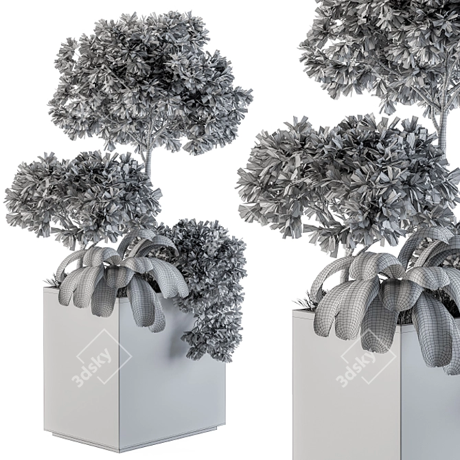  Concrete Box Set 58 - Outdoor Plant Décor 3D model image 5