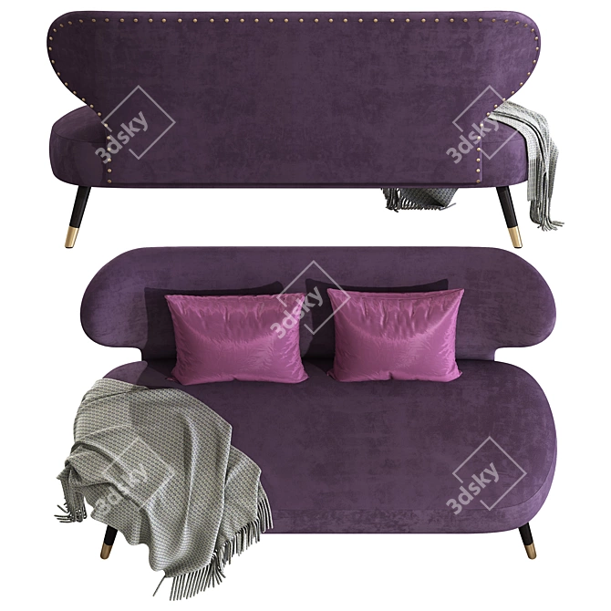 Glamorous Elle Sofa by Tirolo 3D model image 4