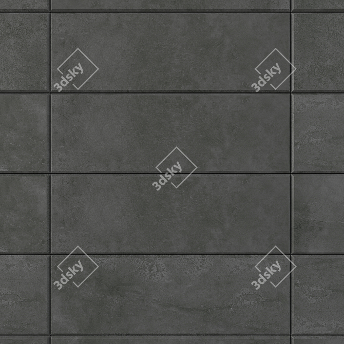 Anthracite Suite: Concrete Wall Tiles 3D model image 2