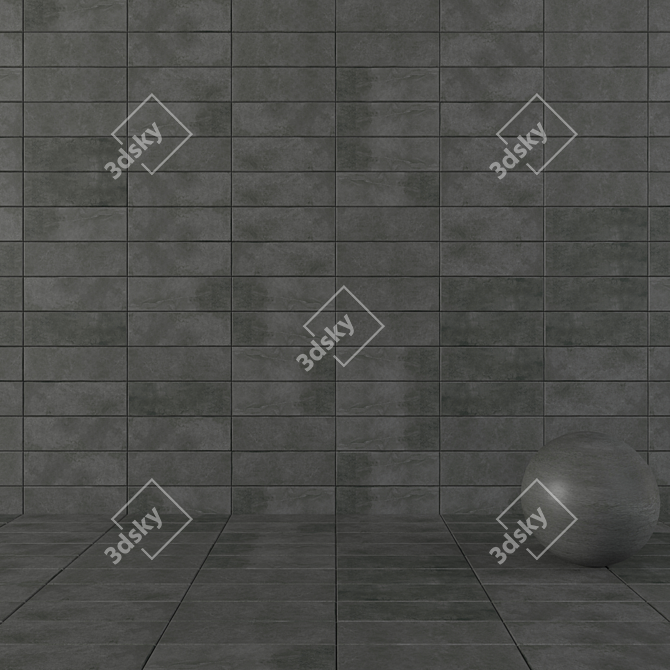  Stylish Concrete Wall Tiles 3D model image 1