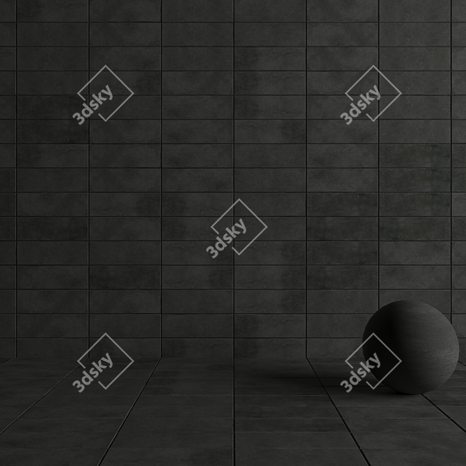  Stylish Concrete Wall Tiles 3D model image 4