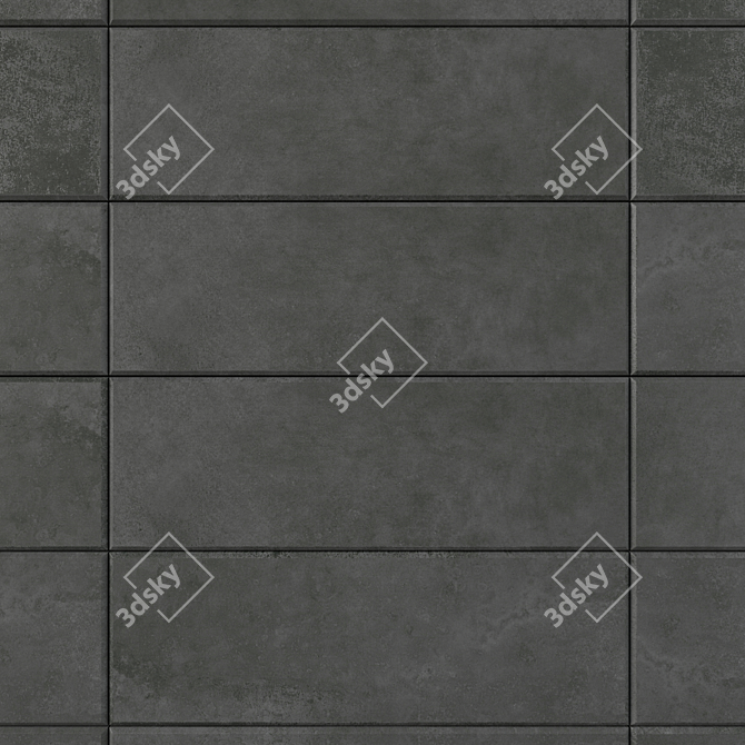 Concrete Suite Anthracite Wall Tiles 3D model image 2