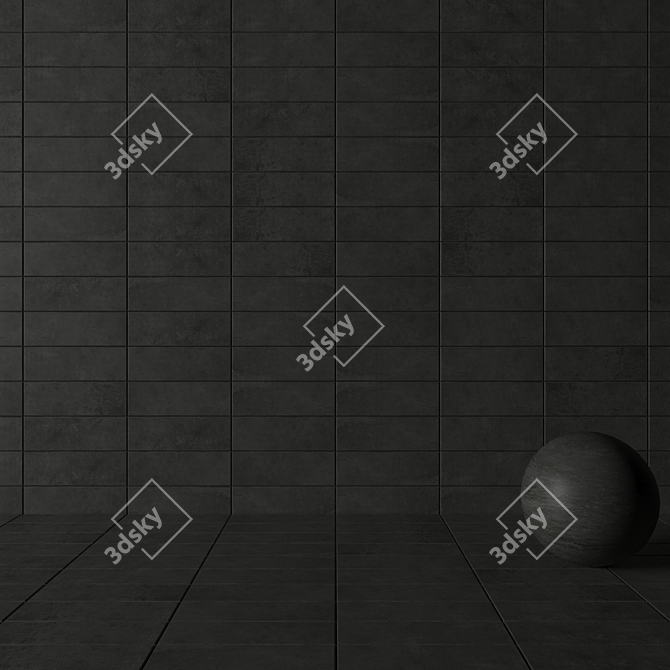 Concrete Suite Anthracite Wall Tiles 3D model image 3