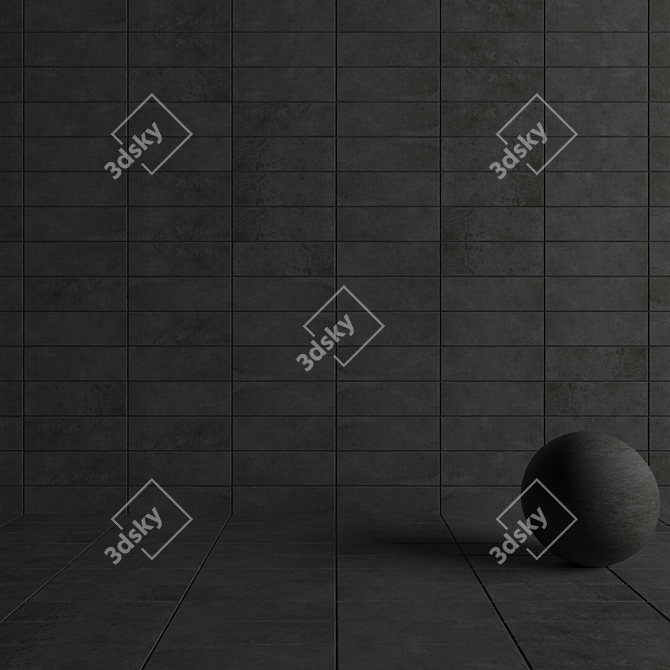 Concrete Suite Anthracite Wall Tiles 3D model image 4