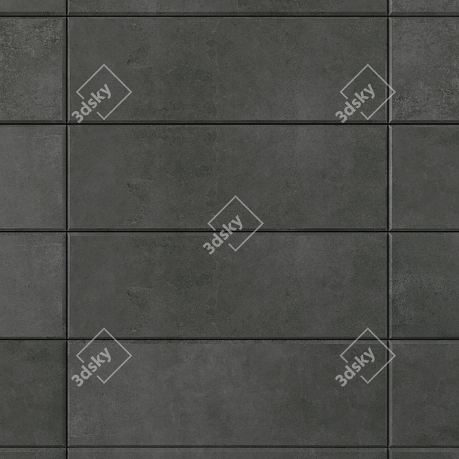 Modern Concrete Wall Tiles Set 3D model image 2