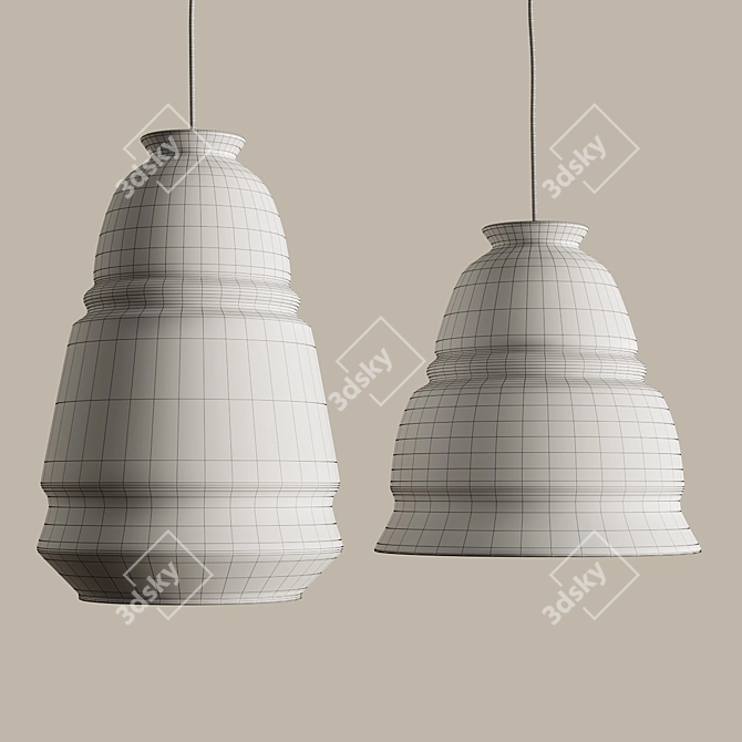 Elegant Glass Ceiling Lamps 3D model image 5