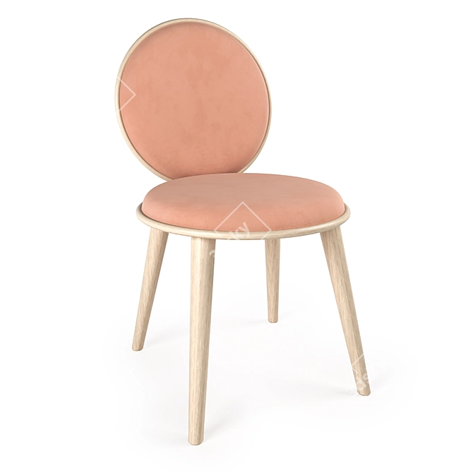 Elegant Morganite Dining Chair 3D model image 1