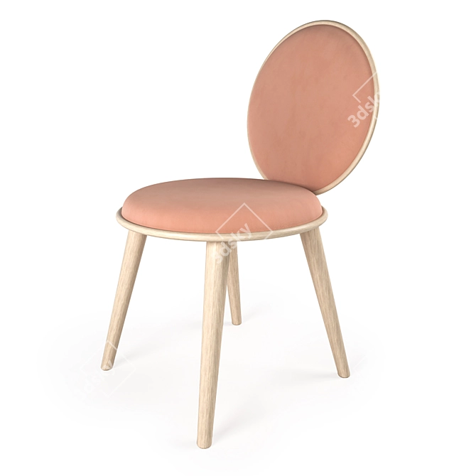 Elegant Morganite Dining Chair 3D model image 2