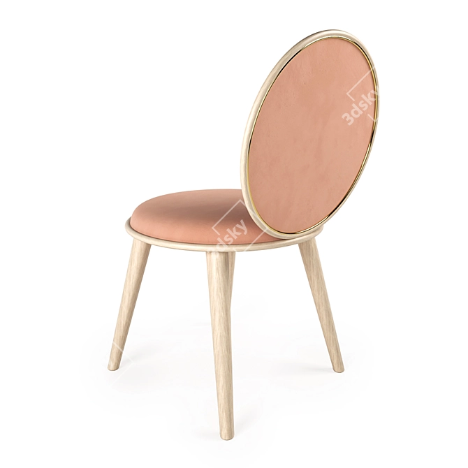 Elegant Morganite Dining Chair 3D model image 3