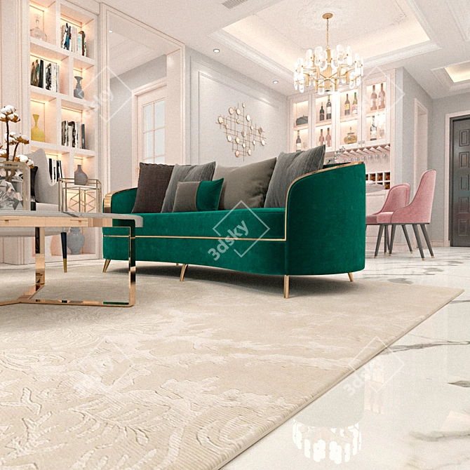 Title: Premium HQ Carpets for Elegant Homes 3D model image 2