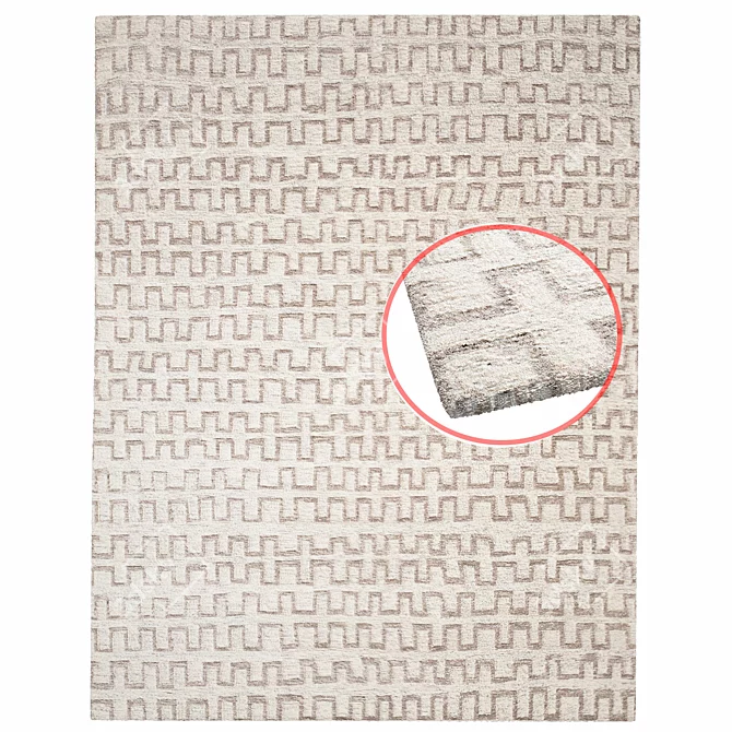 Stilo Hand-Knotted Wool Rug 3D model image 1