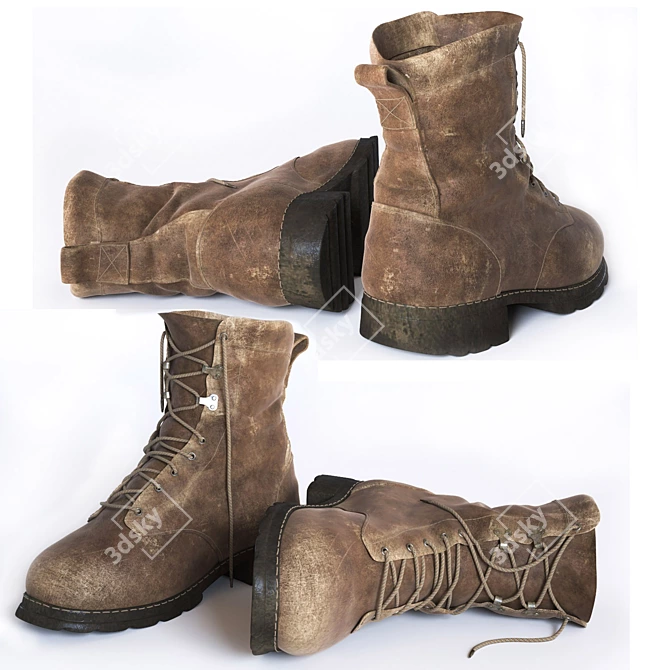 Worn-In Boots 3D model image 1