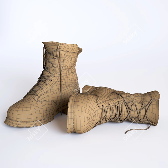 Worn-In Boots 3D model image 2