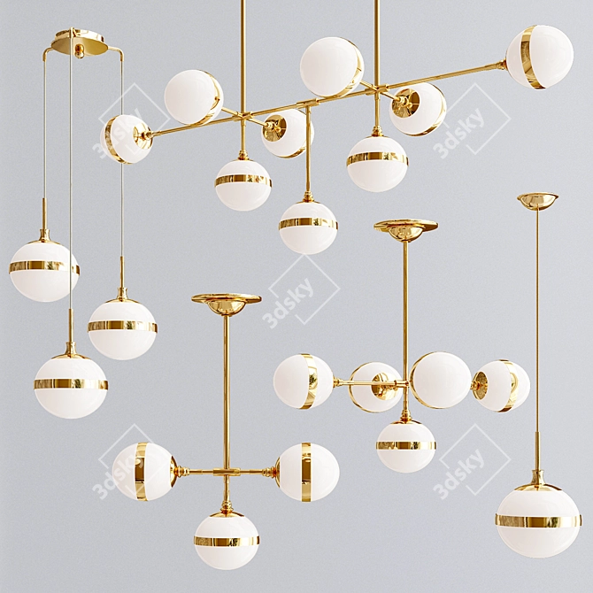 Peggy Guggen Chandelier: Large Brass Light Fixture 3D model image 1