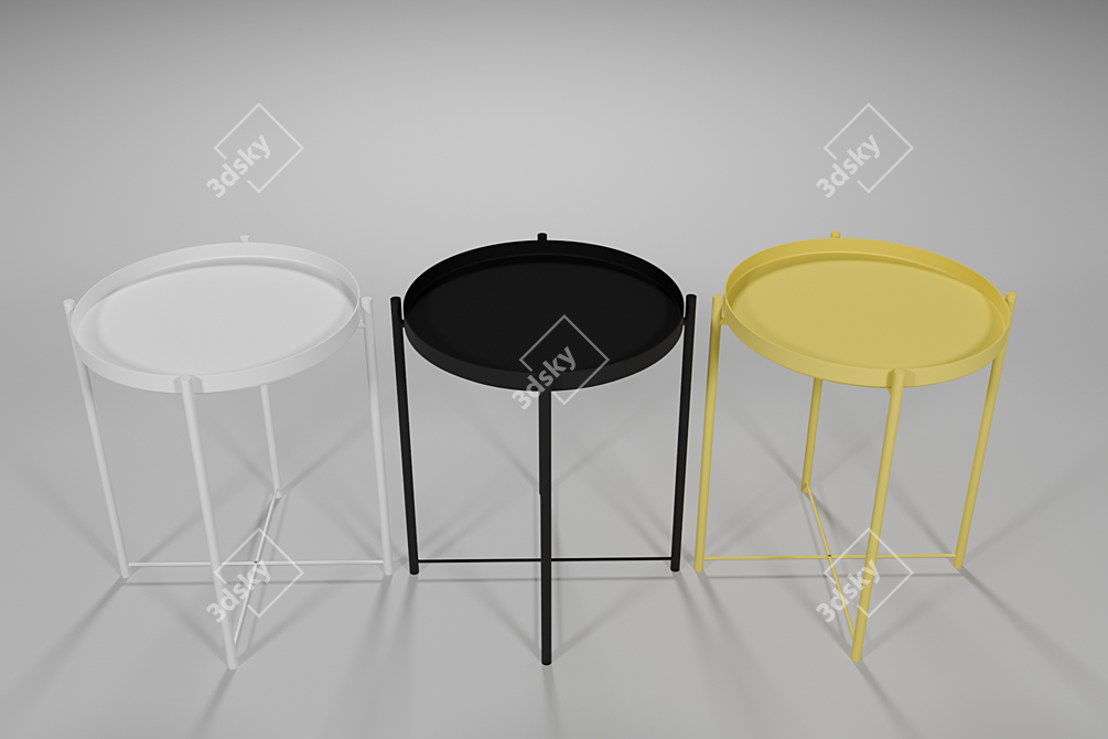 Gladom: Stylish Metal Side Table 3D model image 4