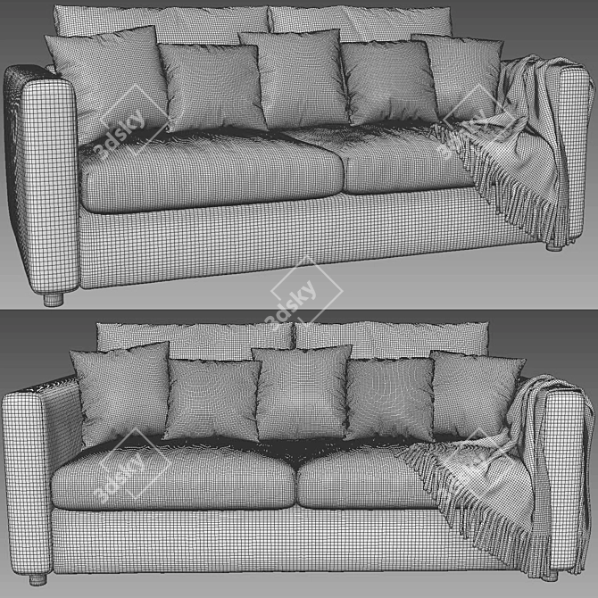 Ikea Finnala 2-Seat Modular Sofa 3D model image 5