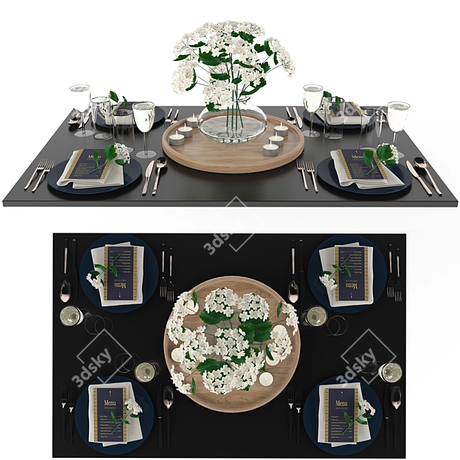 Modern Table Setting 3D model image 3